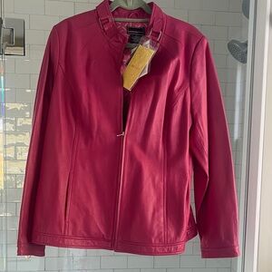 NWT Bradley Chic Pink Leather Jacket